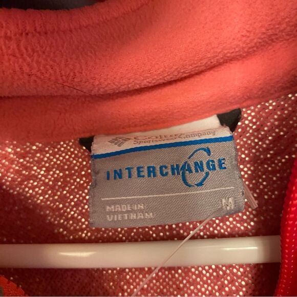 Columbia orange pink coral 2 in 1 Interchange Omni heat waterproof coat M 10/12 - Picture 4 of 11